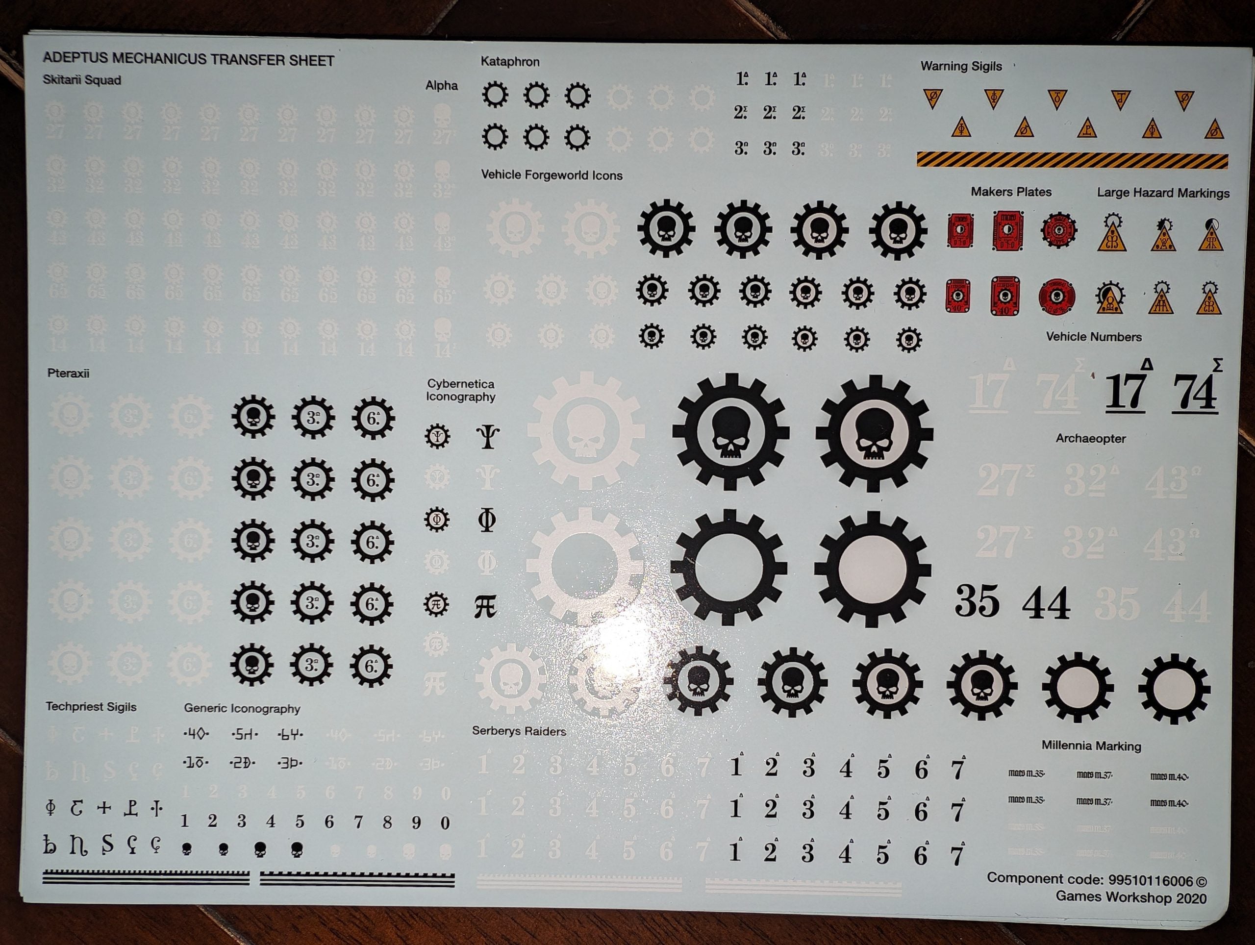 Adeptus Mechanicus Transfer Sheet