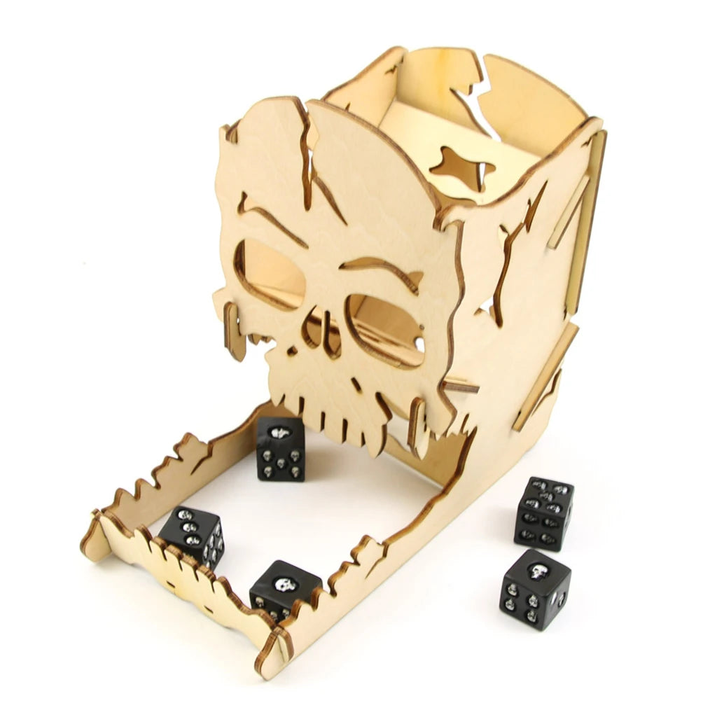 Skull Dice Tower with Tray with dice