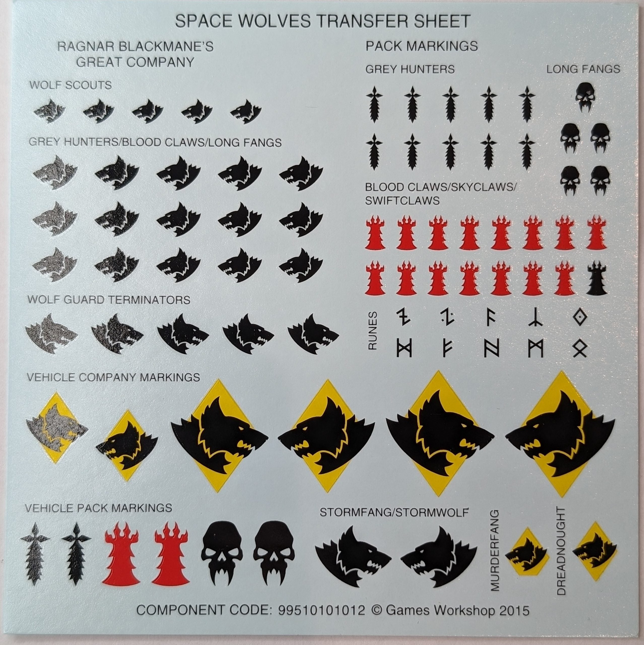 Space Wolves Transfer Sheet 99510101012