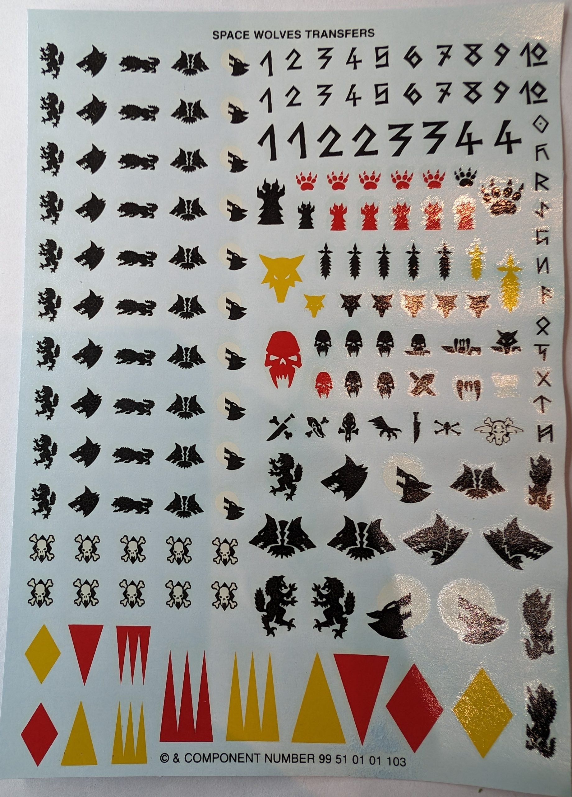 Space Wolves Transfer Sheet 99510101103