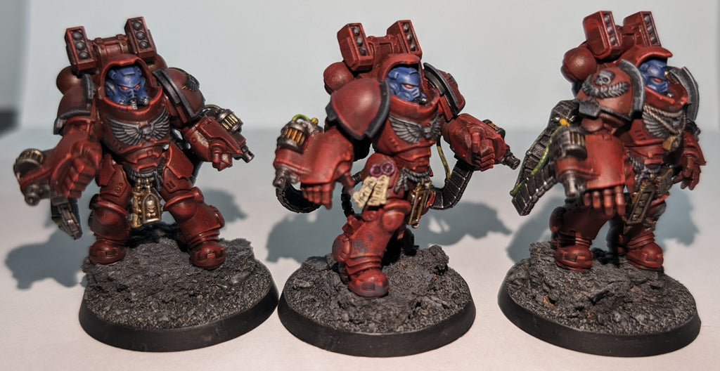 Squad of 3 Blood Angel Aggressors, Pro Painted to a high Tabletop Standard