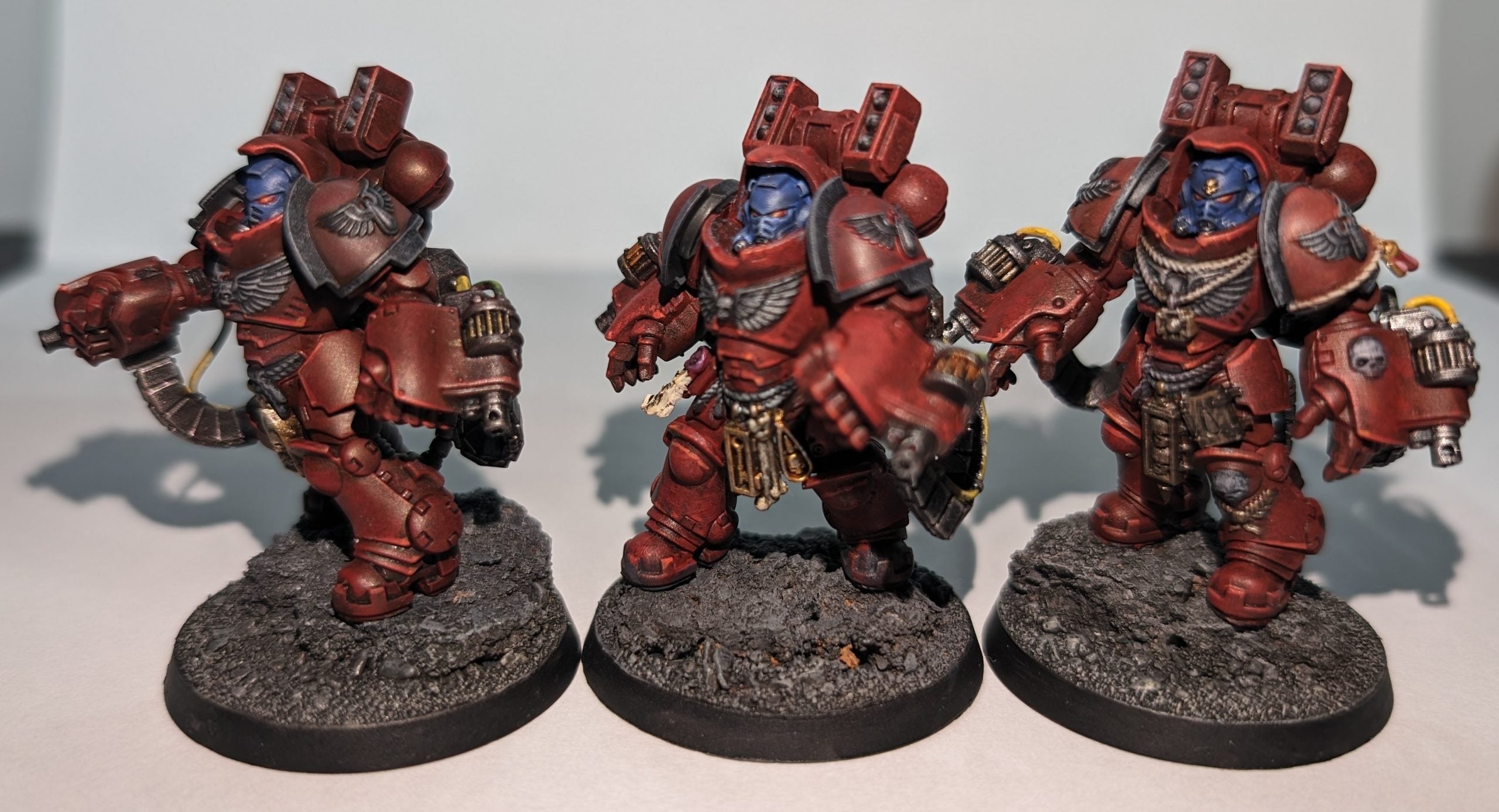 Squad of 3 Blood Angel Aggressors, Pro Painted to a high Tabletop Standard