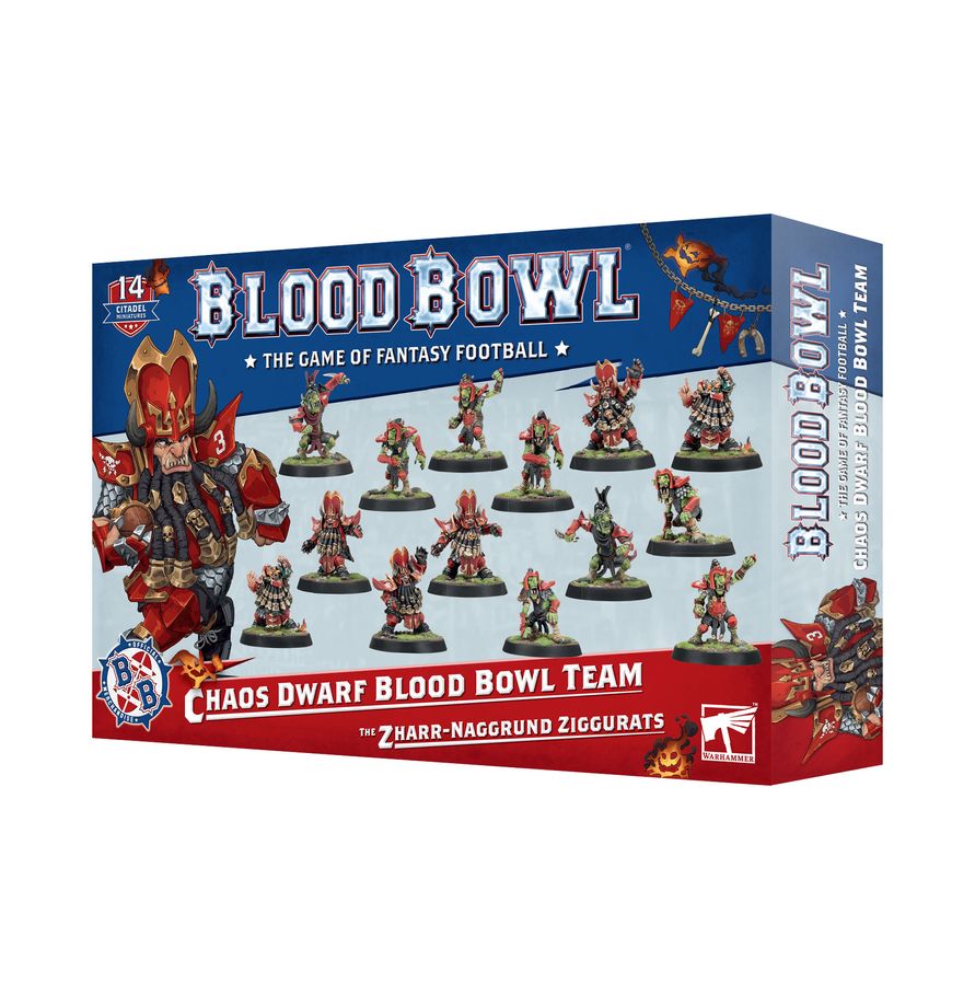 The Zharr Naggrund Ziggurats - Chaos Dwarf Blood Bowl Team (New In Box)