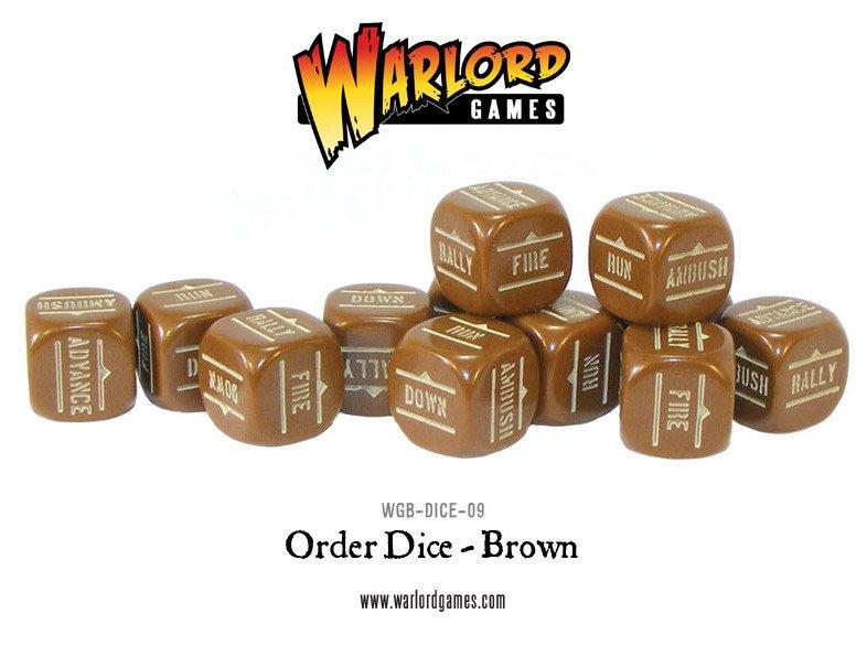 Bolt Action Orders Dice - Brown (12)