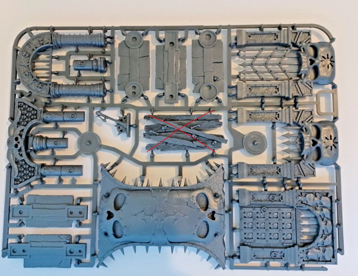 Warcry catacombs terrain set doors and bridges (On Sprue)(Missing Wooden Bridge)