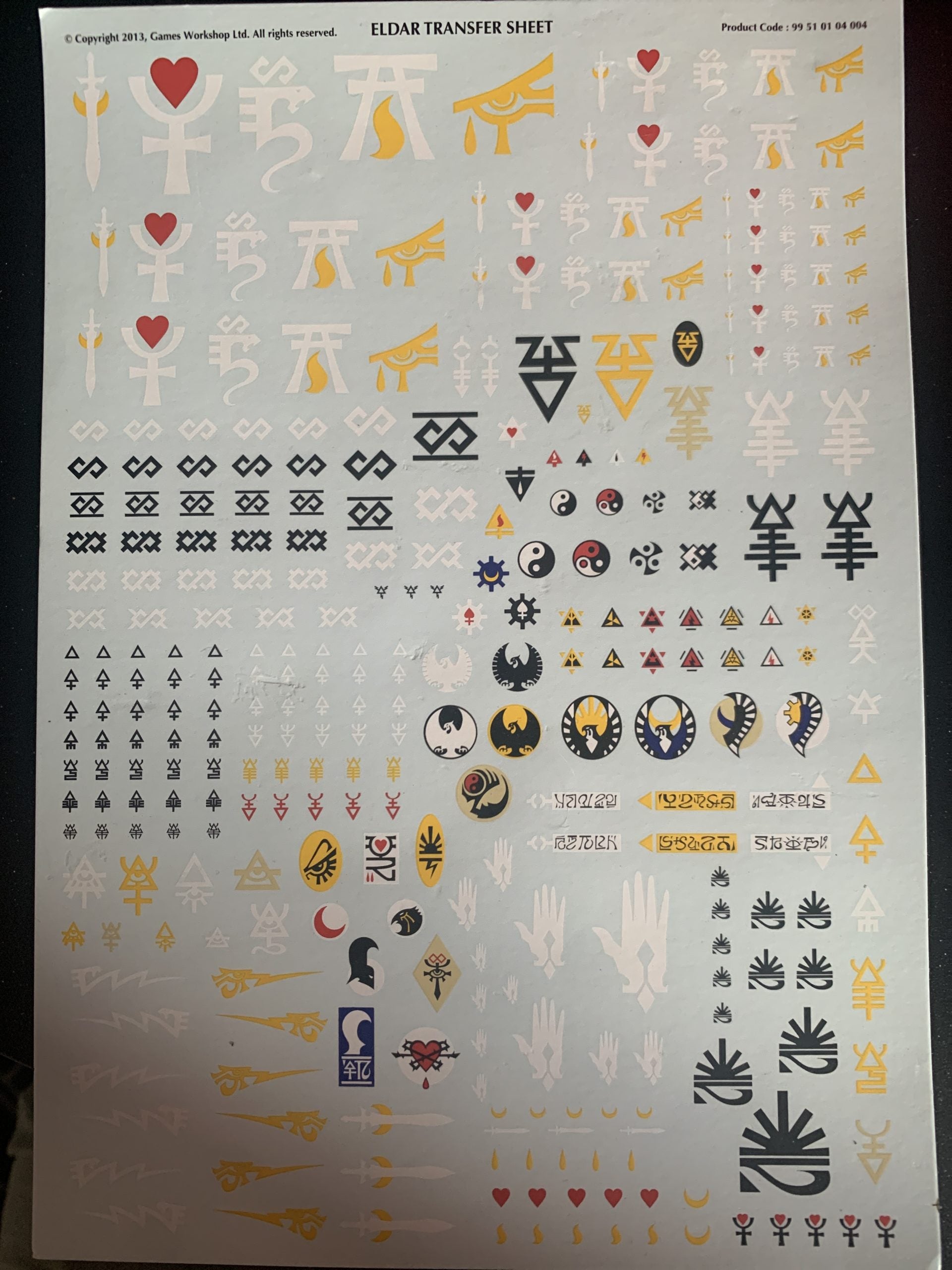 Eldar Transfer Sheet