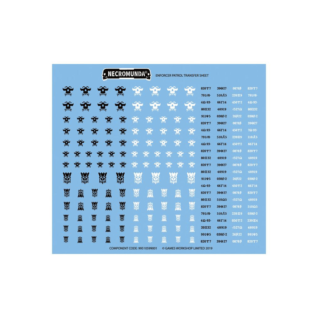 Necromunda enforcer patrol Transfer sheet