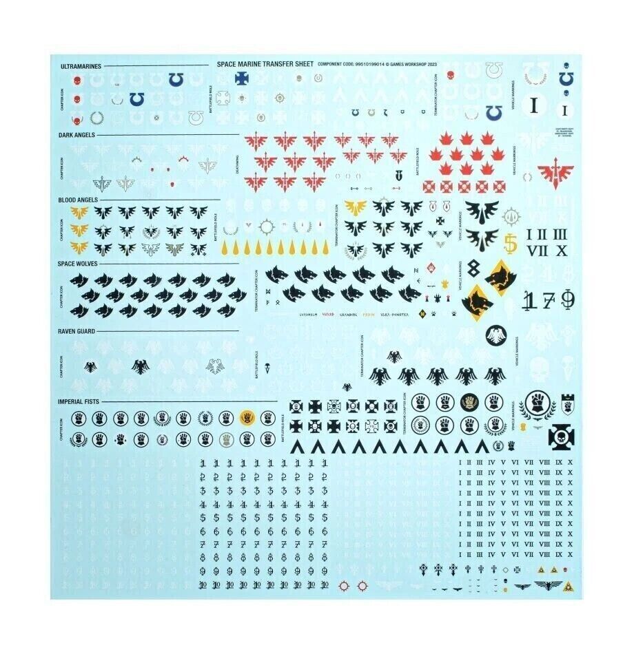 Space Marine Transfers Sheet Leviathan Warhammer 40k