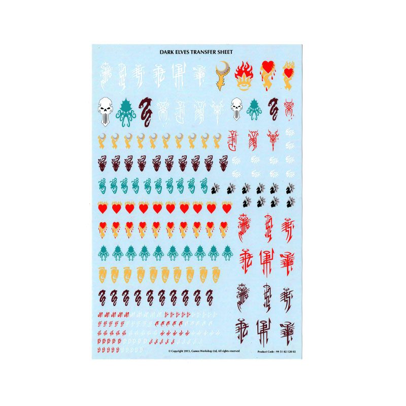 Dark Elves Transfer Sheet